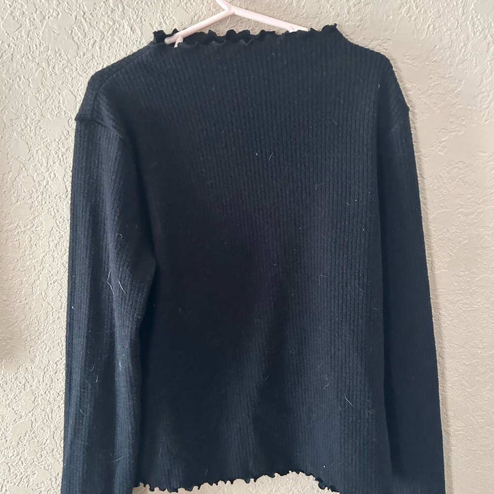 Black Ribbed Long Sleeve Sweater